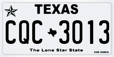 TX license plate CQC3013
