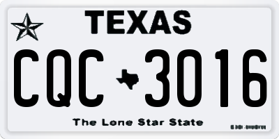 TX license plate CQC3016