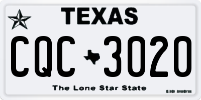 TX license plate CQC3020