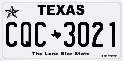 TX license plate CQC3021