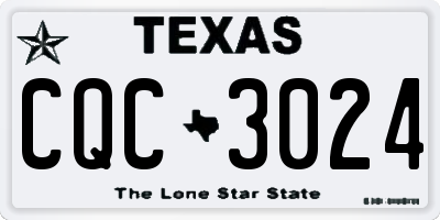 TX license plate CQC3024