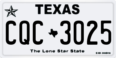 TX license plate CQC3025