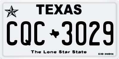 TX license plate CQC3029