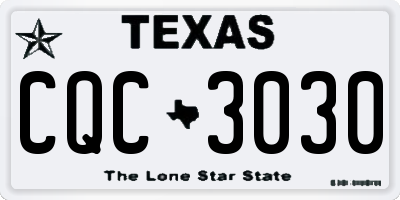 TX license plate CQC3030