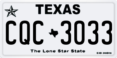 TX license plate CQC3033