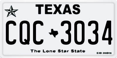 TX license plate CQC3034