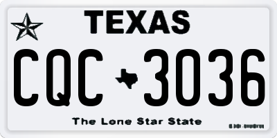 TX license plate CQC3036