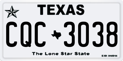 TX license plate CQC3038