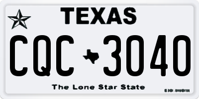 TX license plate CQC3040