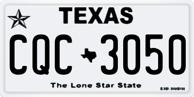 TX license plate CQC3050