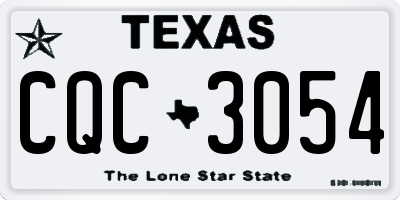 TX license plate CQC3054