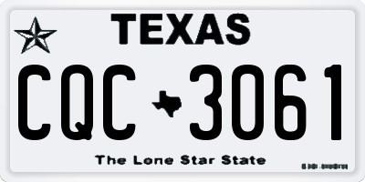 TX license plate CQC3061
