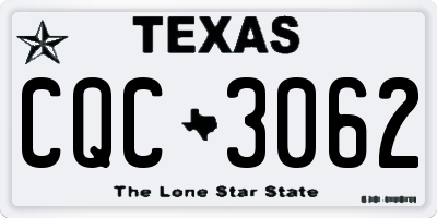 TX license plate CQC3062