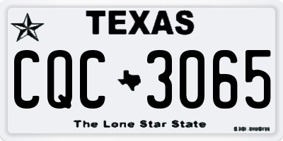 TX license plate CQC3065