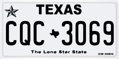 TX license plate CQC3069
