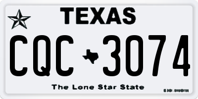 TX license plate CQC3074