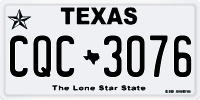 TX license plate CQC3076