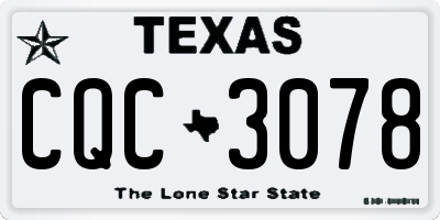 TX license plate CQC3078