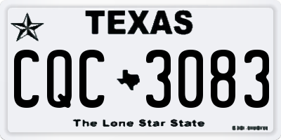 TX license plate CQC3083