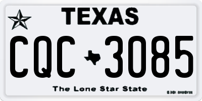 TX license plate CQC3085