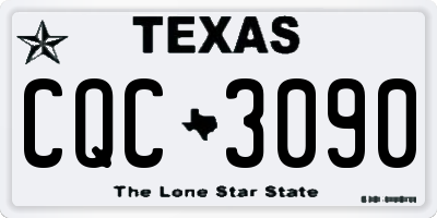 TX license plate CQC3090