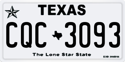 TX license plate CQC3093