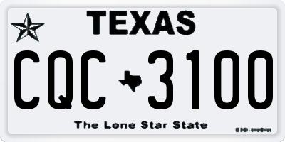 TX license plate CQC3100
