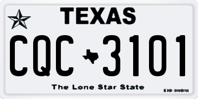 TX license plate CQC3101
