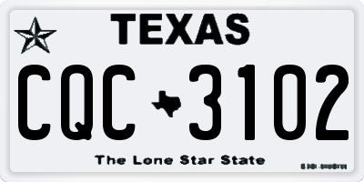 TX license plate CQC3102