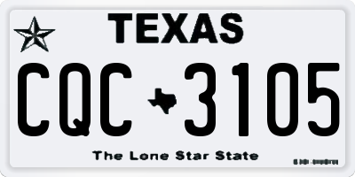 TX license plate CQC3105
