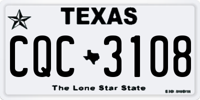 TX license plate CQC3108