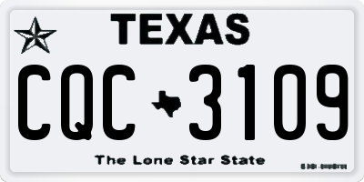 TX license plate CQC3109