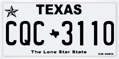TX license plate CQC3110