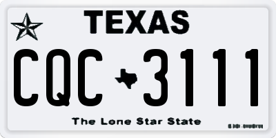 TX license plate CQC3111