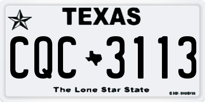 TX license plate CQC3113