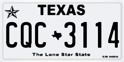TX license plate CQC3114