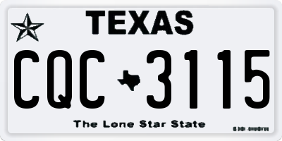 TX license plate CQC3115