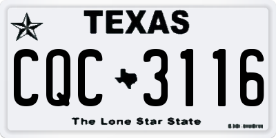 TX license plate CQC3116