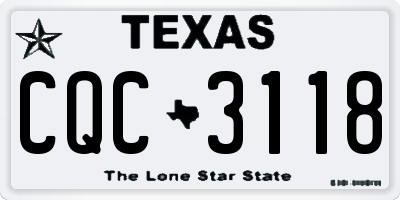 TX license plate CQC3118