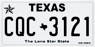 TX license plate CQC3121