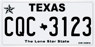 TX license plate CQC3123