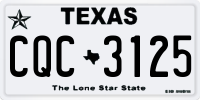 TX license plate CQC3125