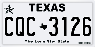 TX license plate CQC3126