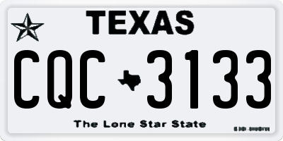 TX license plate CQC3133