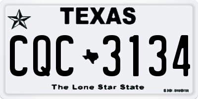 TX license plate CQC3134
