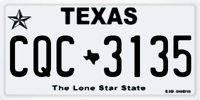 TX license plate CQC3135