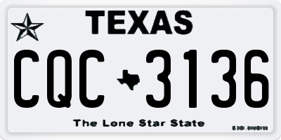 TX license plate CQC3136