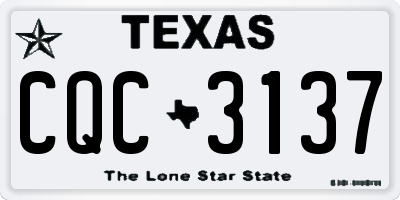 TX license plate CQC3137