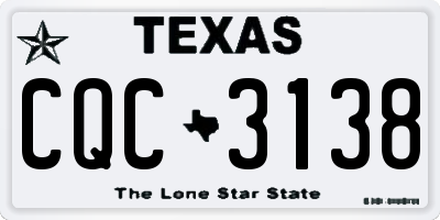 TX license plate CQC3138