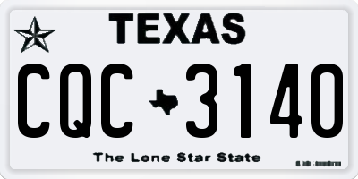TX license plate CQC3140